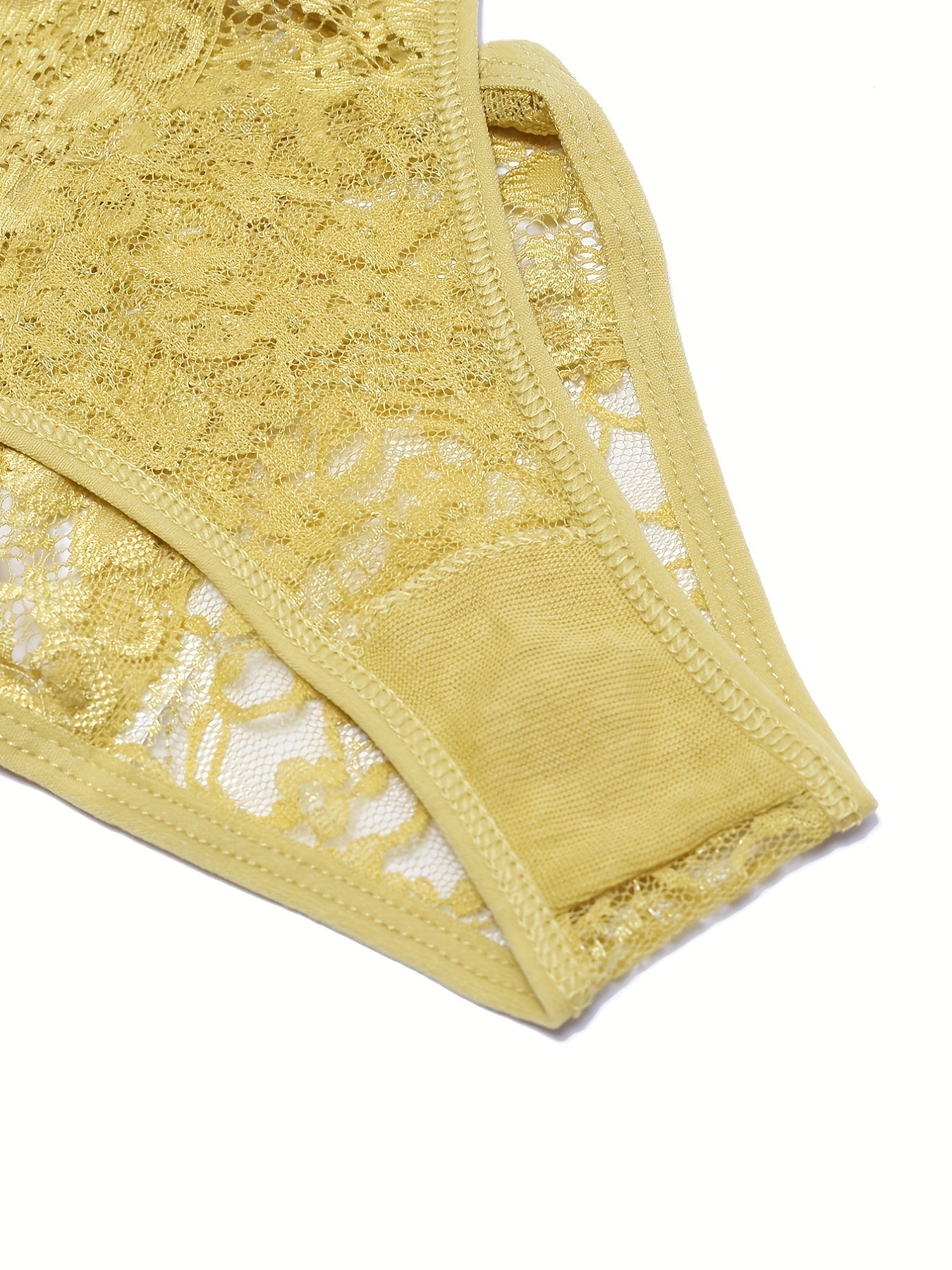 6pcs Floral Lace Cut Out Thongs Low Waist Panties Pack