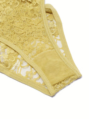 6pcs Floral Lace Cut Out Thongs Low Waist Panties Pack