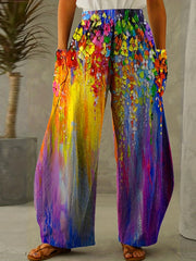 Graphic Print Wide Leg Pants Casual Loose Pants