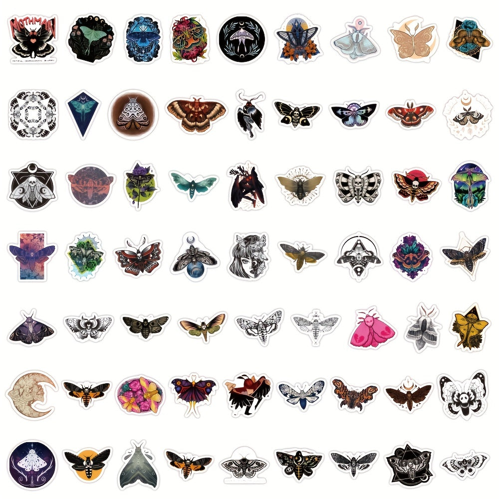 60pcs Ghost Moth Insect Stickers Waterproof Halloween Stickers