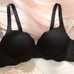 Jacquard Push Up Bra with Scallop Trim