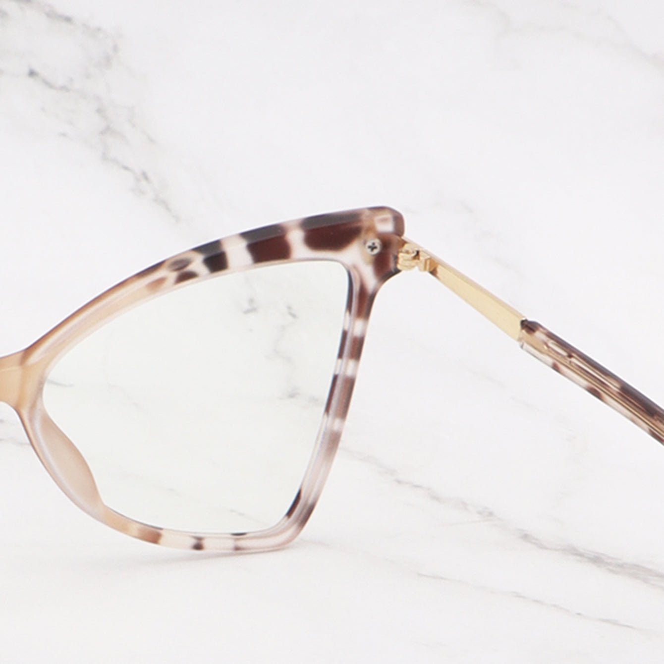 Street Cat Eye Khaki Anti Light PC Flat Glasses