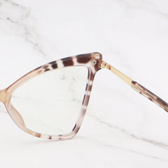 Street Cat Eye Khaki Anti Light PC Flat Glasses