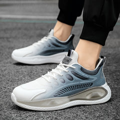 Men's Gradient Lace-Up Sneakers Cushioned Athletic Shoes