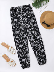 Loose Letter Graffiti High Waist Bloomers Pants