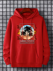 Men's Palm Tree Graphic Hoodie Drawstring Hooded Sweatshirt