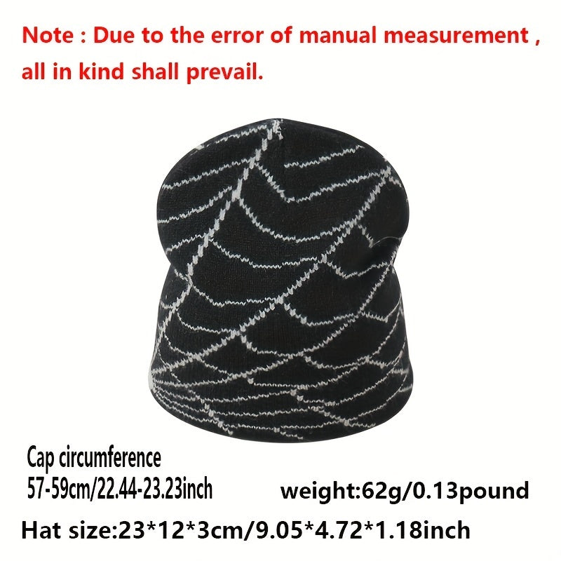 Y2K Spider Web Gothic Beanie Warm Knit Hat