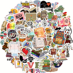 100pcs Book Reading Doodle Stickers for Computer Mobile Phone Tablet Bookmark