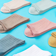 10 Pairs Solid Mid Tube Socks Women's Stockings & Hosiery