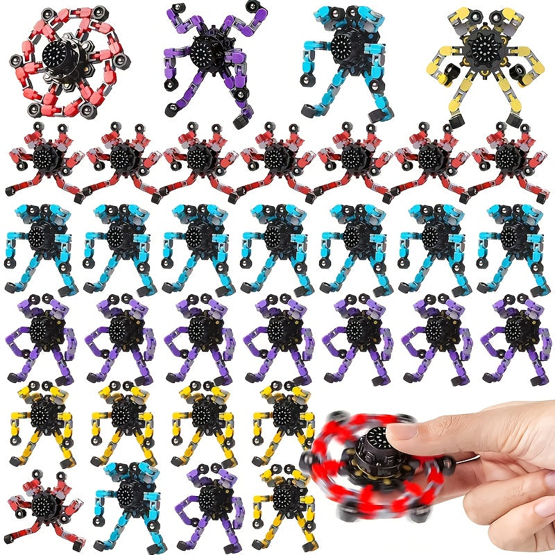 6 Fidget Spinner Toys + 3 Transformable Robots - Ideal Gift for Chris