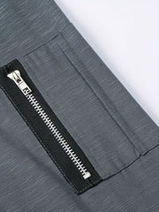 Men's Stretchy Long Sleeve T Shirt with Zipper Decor - Outdoor Style