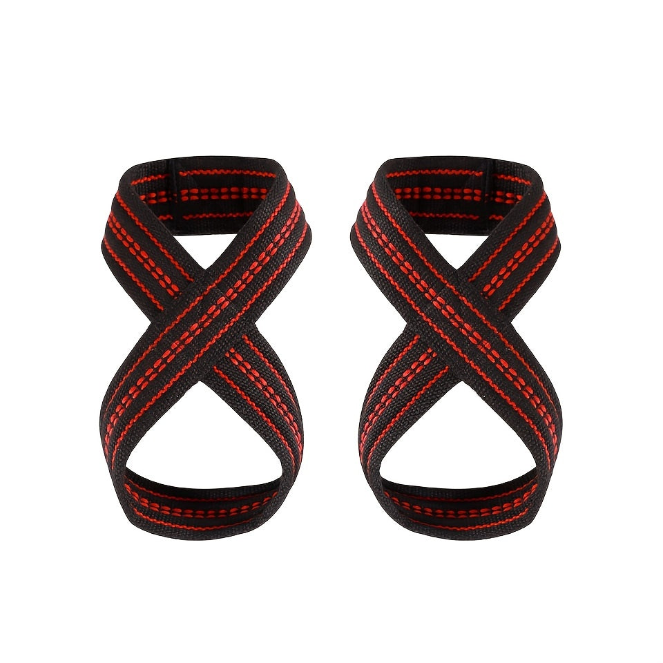 2pcs Weightlifting Fitness Cotton Non slip 8 shaped Moving Belt Pull up Grip