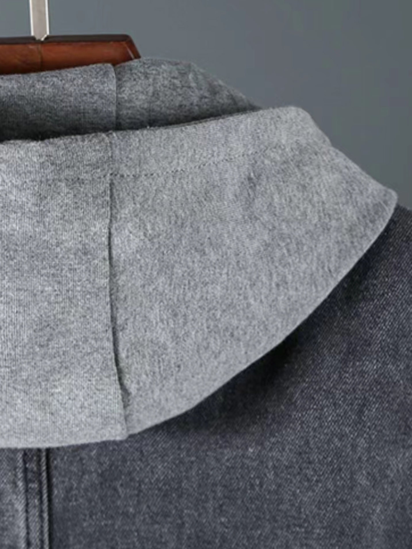 Men's Dark Grey Denim Vest With Hood