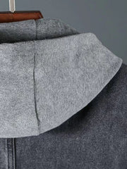 Men's Dark Grey Denim Vest With Hood
