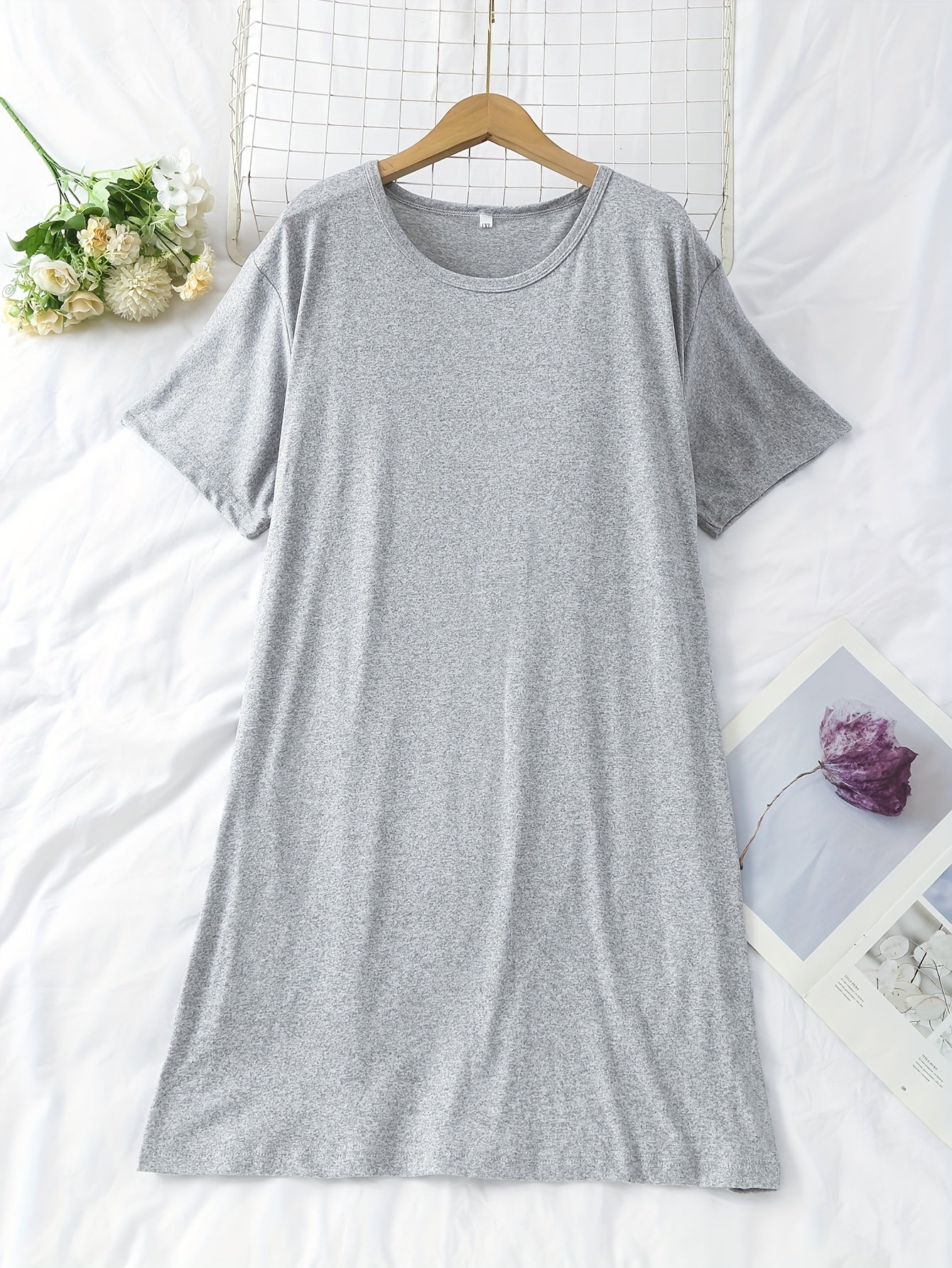 3 Pack Plus Size Nightdress Set Women's Short Sleeve Tee Sleep Dress