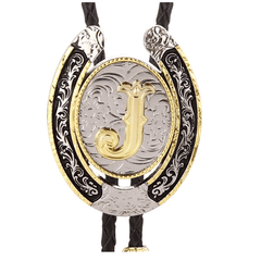 Round Natural J Bolo Tie Western Cowboy Shirt Accessory