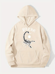 Scorpion Print Hoodie Men's Graphic Pullover Hooded Sweatshirt