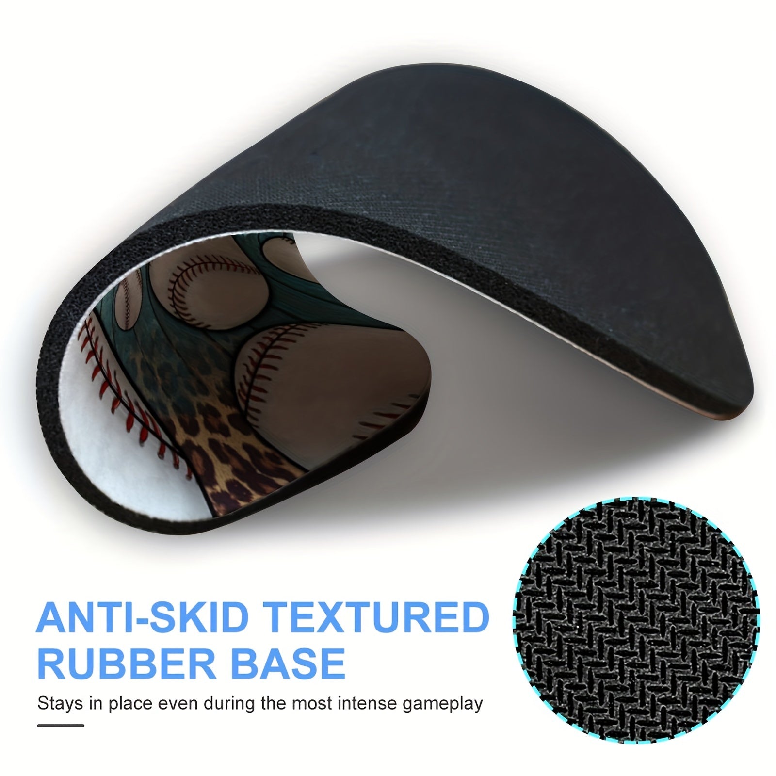 Baseball Round Mouse Pad Non Slip Rubber Base Small Size 7.87 x 7.87 x 0.1 Inch