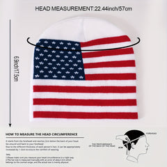 Unisex Flag Jacquard Beanie Block Knit Hat Lightweight Warm Skull Cap