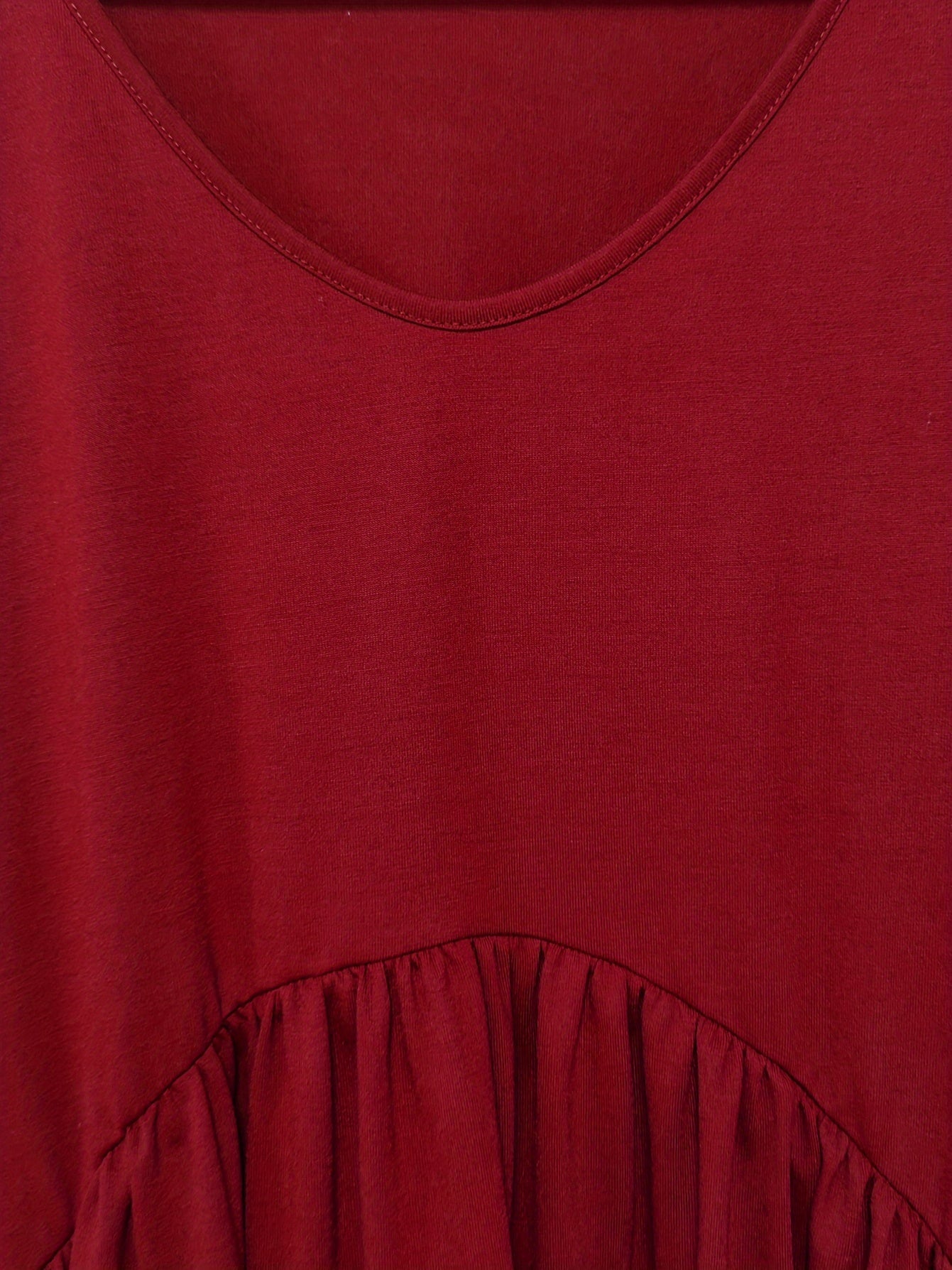 Solid Half Sleeve V Neck Ruched Dress