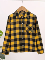 Boys Plaid Shirts Long Sleeve Tops Spring Fall Outwear Jacket