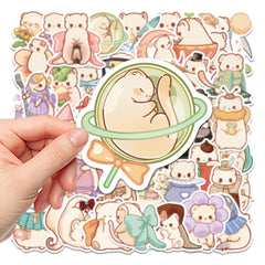 50 Sheets Cute Cartoon Squirrel Stickers Waterproof Non Slip for Notebooks Cups