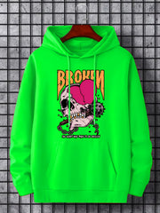 Anime Skull & Broken Heart Hoodie Men's Graphic Pullover
