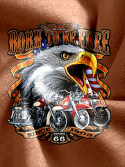 Eagle And Motorcycle Print Men's Graphic T shirt for Summer
