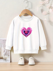 OERYUI Toddler Cartoon Love Pattern Long Sleeve Sweatshirt Top