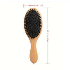 Natural Boar Bristle Hairbrush Anti static Scalp Massage Comb