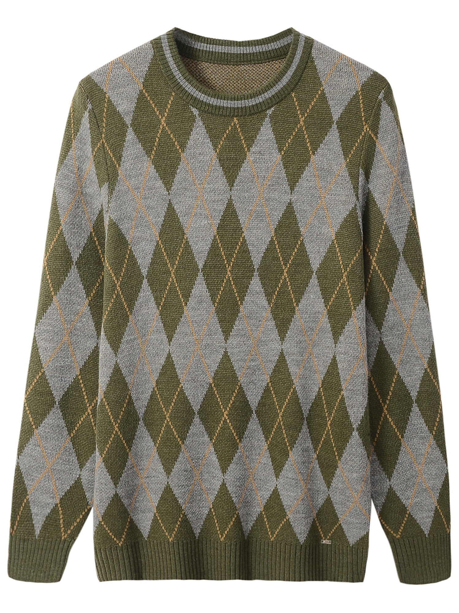 Men's Diamond Jacquard Crewneck Sweater