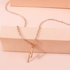 Stylish Golden Lightning Pendant Necklace for Her