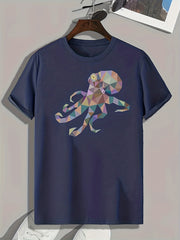Octopus Pattern Print Men's Sports T-shirt | Graphic Tee