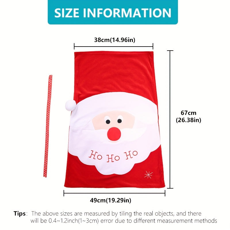 Christmas Golden Velvet Embroidery Gift Bag Santa Claus Large Christmas Decorati