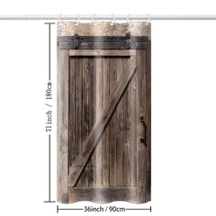 Rustic Western Shower Curtain Dark Brown Barn Door