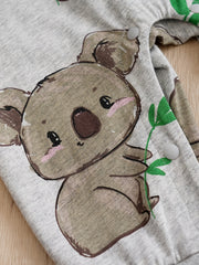 Newborn Cotton Romper Koala Print Long Sleeve Baby Bodysuit