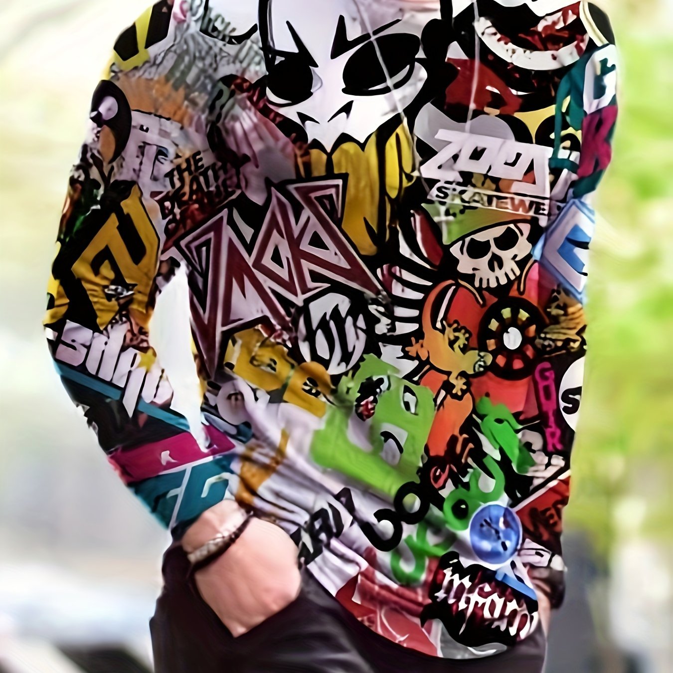 GRAFFITI All Over Print Men's Long Sleeve Novelty T shirt