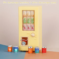 Mini Dollhouse Beverage Machine Set with Pull Tab Drinks