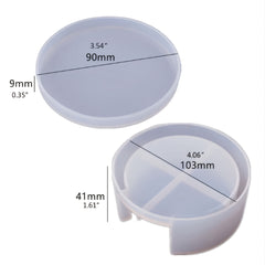 DIY Round Coaster Storage Box Silicone Mold Set