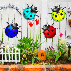 Metal Ladybugs Wall Decor Hanging Home Garden Decor Bedroom Wedding Party Birthd