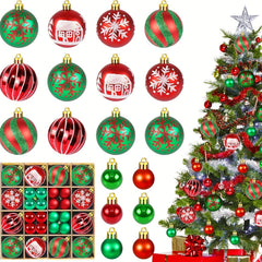 Christmas Ornaments Set 44pcs Shatterproof Hanging Pendants Decoration