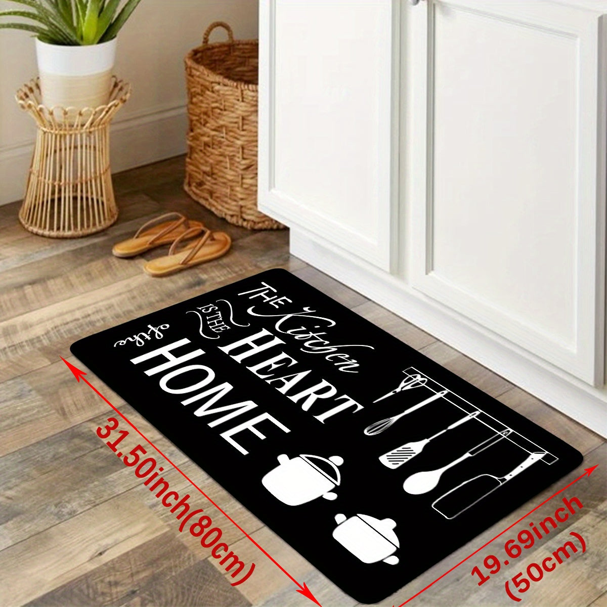 Anti Fatigue Kitchen Rug Set Soft Polyester Cushioned Rug with Non Slip Backing
