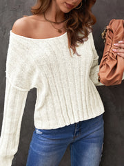 Solid Long Sleeve Round Neck Stretch Jumper