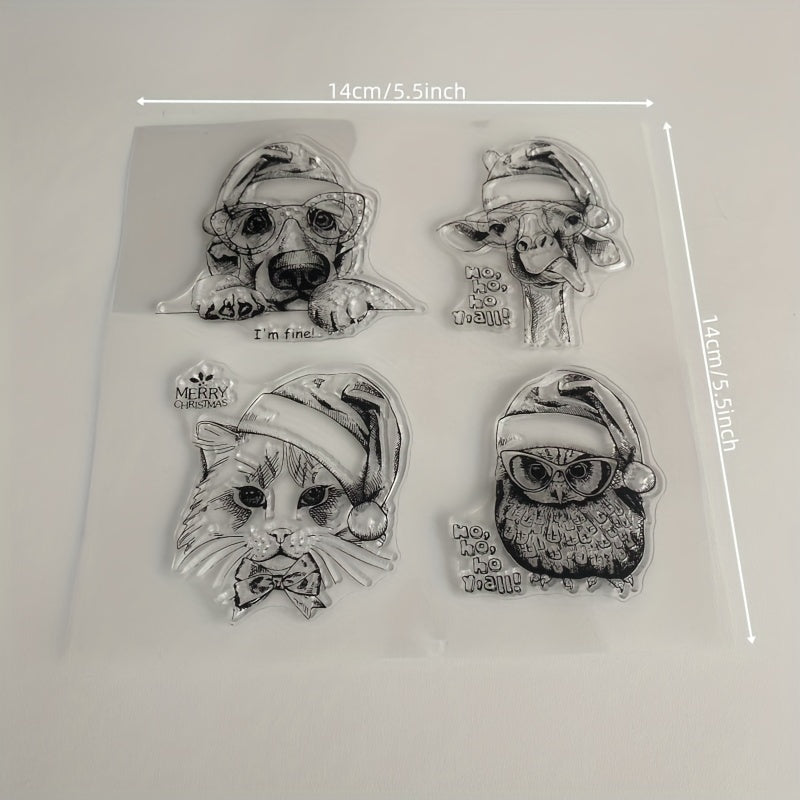 1pc Dog Cat Owl Giraffe Silicone Stamp for DIY Scrapbooking