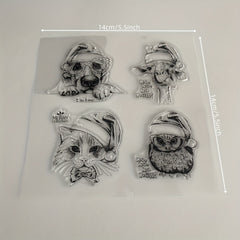 1pc Dog Cat Owl Giraffe Silicone Stamp for DIY Scrapbooking
