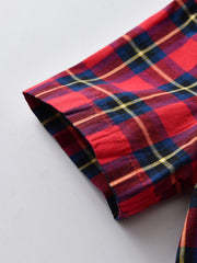 Boys Red Plaid Short Sleeve Shirt