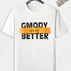 Men's Come On Print T shirt Active Slightly Stretch Breathable Tee