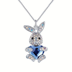 Crystal Rabbit Pendant Necklace - Fashionable Girl Party Jewelry