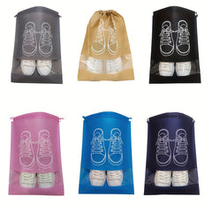 6pcs Portable Shoe Drawstring Storage Bag Non Woven Fabric Shoe Bag
