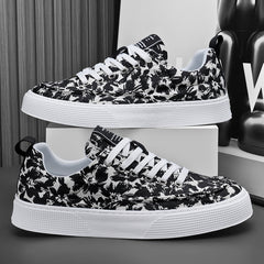 Men's Flowery Lace-up Skate Shoes with Good Grip